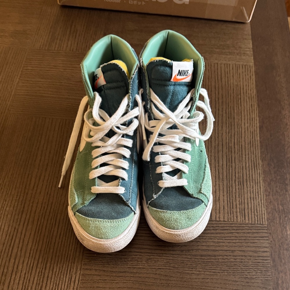 Nike Women’s High-Top Suede Sneakers in Green/Teal